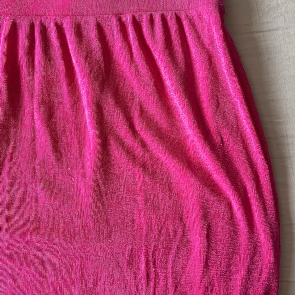 NWOT Sincerely Jules Hot Pink Metallic Midi Skirt | L - Picture 11 of 12